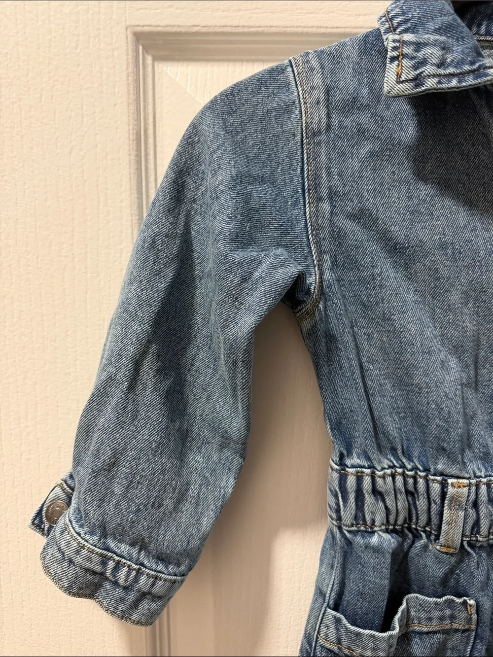Zara Light Blue Denim Jumpsuit for Kids Size 3-4